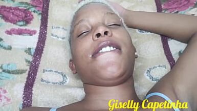 Black naughty Rebeca Olew ended up giving the from the favela and cried on her 26cm dick. The guy couldn't take it and came quickly with the black girl - 1 image