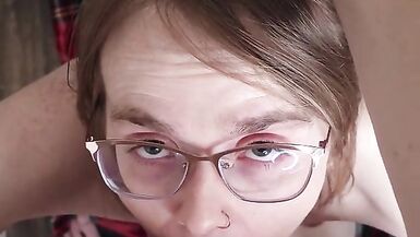 POV cock crazy trans girl Kacey Cane earns huge reward from roommate Adeline Fox - 8 image