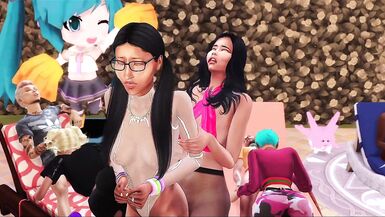 Blowing loads in your God sister's mouth