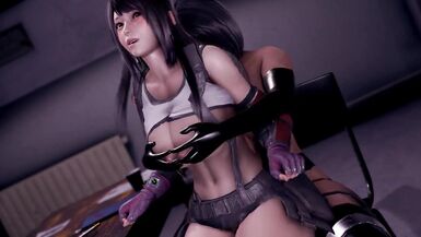 Futa Fucks Tifa Lockhart Blowjob Fucked Against Wall Final Fantasy Uncensored Creampie Hentai - 8 image