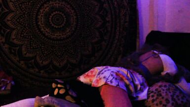 caliente femboy busca complacerse con sus almohadas saltando