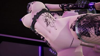 Tattooed goth girl fucking with Futa mistress - 9 image