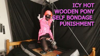 Icy Hot Wooden Pony Self Bondage Torture - 1 image