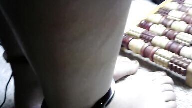 feet foot fetish bondage with hinged handcuffs vipertech on ankles - 11 image