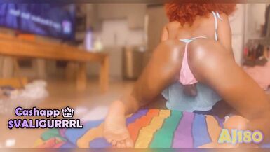 AJ180 Covers Her BIG Black Booty in Oil, Twerks and Sucks a Dildo from "Afro Findom" - 6 image