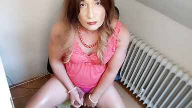 Cumshot in Pink dress - 3 image