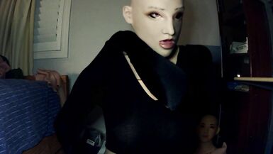 Bunny May Pt3! Female mask girl unmasks out of her bunny to double mask in May! - 5 image