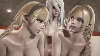 A2 FUTA X BLONDE OPERATOR LICKING DICK THREESOME FUCKED - 14 image
