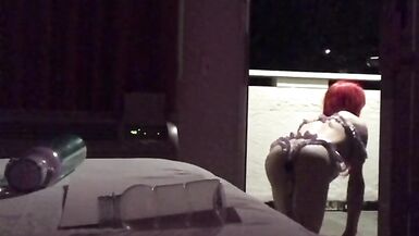 Astrid Apathy Public Cum in Sissy Pouch Panties and Condom - 5 image