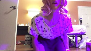 Astrid Apathy puts on Erotic Show in Thigh High Socks and Chastity - 3 image