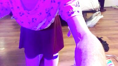 Astrid Apathy puts on Erotic Show in Thigh High Socks and Chastity - 9 image