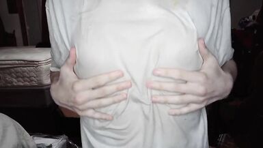 Trans girl wet shirt nipple orgasm - 6 image