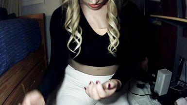 Bunny May Pt6! Female mask May girl puts on her female rubber hands! - 7 image