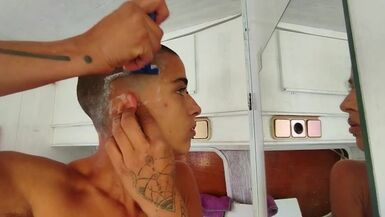 Shaving half of my head cause I'm a freak. Use headphones to hear all the shaving noises!