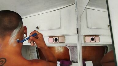 Shaving half of my head cause I'm a freak. Use headphones to hear all the shaving noises! - 13 image