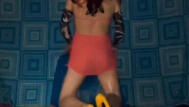 I feel so slutty in my pink bikini oiled up ready to shake and shimmy my fat ass at a beach party and tease everyone - 15 image