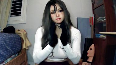 Quiet Nancy Part 1! Female mask and real life doll! Nancy puts on her gloves and plays with a mask!