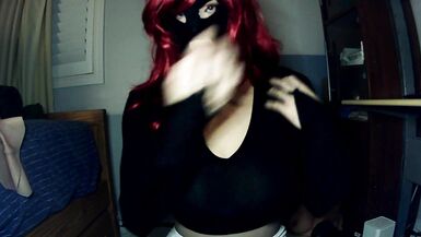 Bunny May End! Female mask girl removes her hand gloves and unmasks from female masks! - 14 image