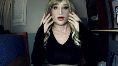 Bunny May End! Female mask girl removes her hand gloves and unmasks from female masks! - 5 image