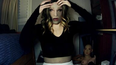 Bunny May End! Female mask girl removes her hand gloves and unmasks from female masks! - 8 image