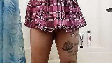 Shemale Riding Dildo Jerking Off And Cum - 7 image