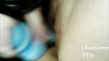 FTM Transmale Boy born with Pussy Fuck machine toy dildo riding finger fucking - 5 image