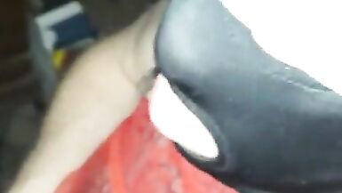 Piss drinking when he sucks and deepthroat on a hooded trans