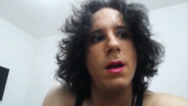 Sissy crossdresser masturbating cum eating playing cock flapping balls tucked Femboy masturbation Sissygasm Asspussy - 15 image