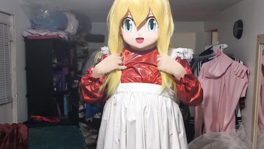 Kigurumi Layered Breathplay Cosplay Holographic pvc plastic dress - 2 image