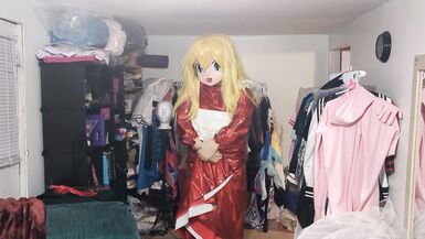 Kigurumi Layered Breathplay Cosplay Holographic pvc plastic dress