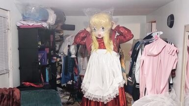 Kigurumi Layered Breathplay Cosplay Holographic pvc plastic dress - 8 image