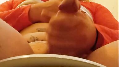 Redhead transgirl squirts after playing with her clit - 7 image