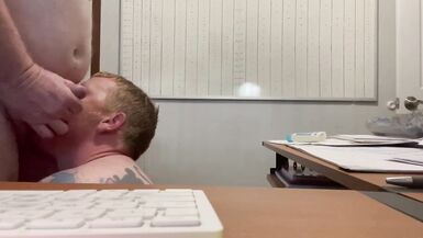 FTM trans office fuck and throatpie - 15 image