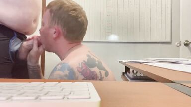 FTM trans office fuck and throatpie - 2 image