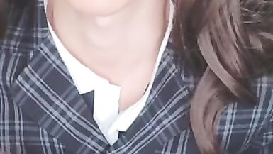 Asain transgirl in school uniform playing 2021-9-4 - 3 image