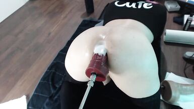 SEXY BUBBLE BUTT SHEMALE FUCKED BY HUGE RED MONSTER DILDO (Mr. Hankeys Toys THEENG) - 2 image