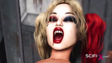 Cyberpunk dreams. 3d dickgirl fucks a sexy horny girl in the sci-fi living bedroom - 13 image