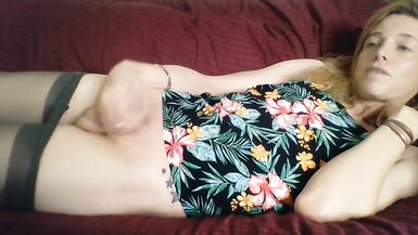 Trans Girl black nylons masturbations Transgender sa8die - 12 image