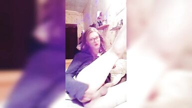 Crossdresser Self Pee Gold Rain And Cumshot - 9 image