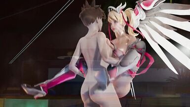 Futa on futa pool party Tracer x Mercy - 10 image