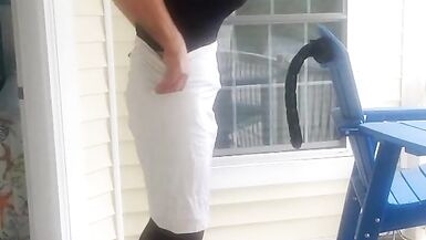 DeeDeeSlut69 on Balcony with Horse Cock - 3 image