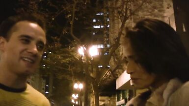 woman on the street persuaded to have sex in the hotel, when she got there the woman had a hard cock in her pants