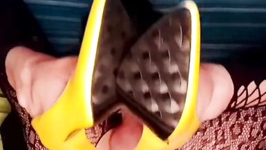 Re release of my first scene in my yellow heels and bodysuit - 3 image