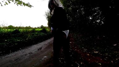 crossdresser kellycd2022 enjoying an afternoon car ride outdoor masturbating big cumshot in heels and pantyhose stocking - 8 image