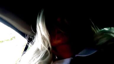 crossdresser kellycd2022 enjoying an afternoon car ride outdoor masturbating big cumshot in heels and pantyhose stocking - 9 image