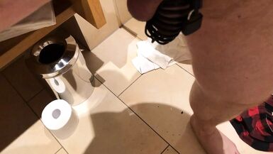 Crossdresser tries to cum in Chastity Cage - 1 image