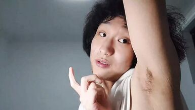 This cute makeup-free Asian ladyboy with acne loves anything smelly, such as asshole, feet,  socks and piss! - 1 image