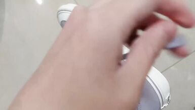 This cute makeup-free Asian ladyboy with acne loves anything smelly, such as asshole, feet,  socks and piss! - 10 image