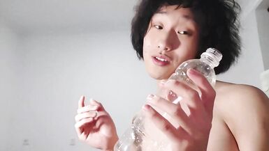 This cute makeup-free Asian ladyboy with acne loves anything smelly, such as asshole, feet,  socks and piss! - 5 image