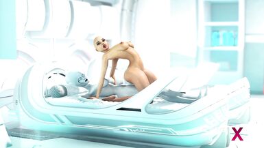 Super alien sex in the sci-fi lab. Futa alien plays with a inexperienced hottie - 11 image